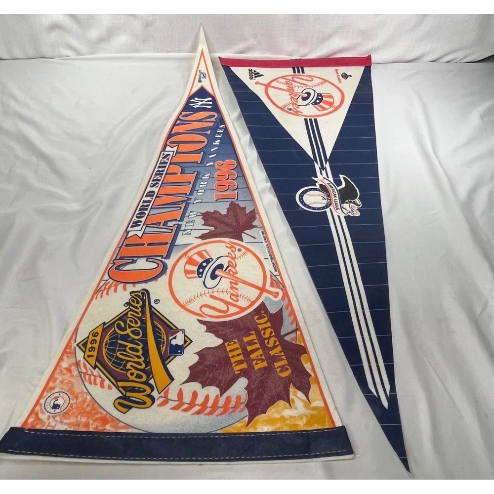 Vintage New York Yankees Pennant Lot 1996 World Series Champions Adidas MLB Felt